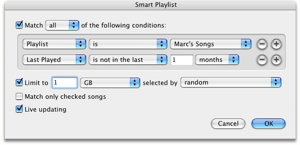 iTunes Smart Playlist